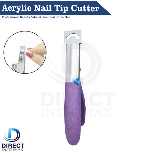 Acrylic False Nail Clipper Cutter Purple Grip Nail Art Scissors Manicure - Picture 4 of 5