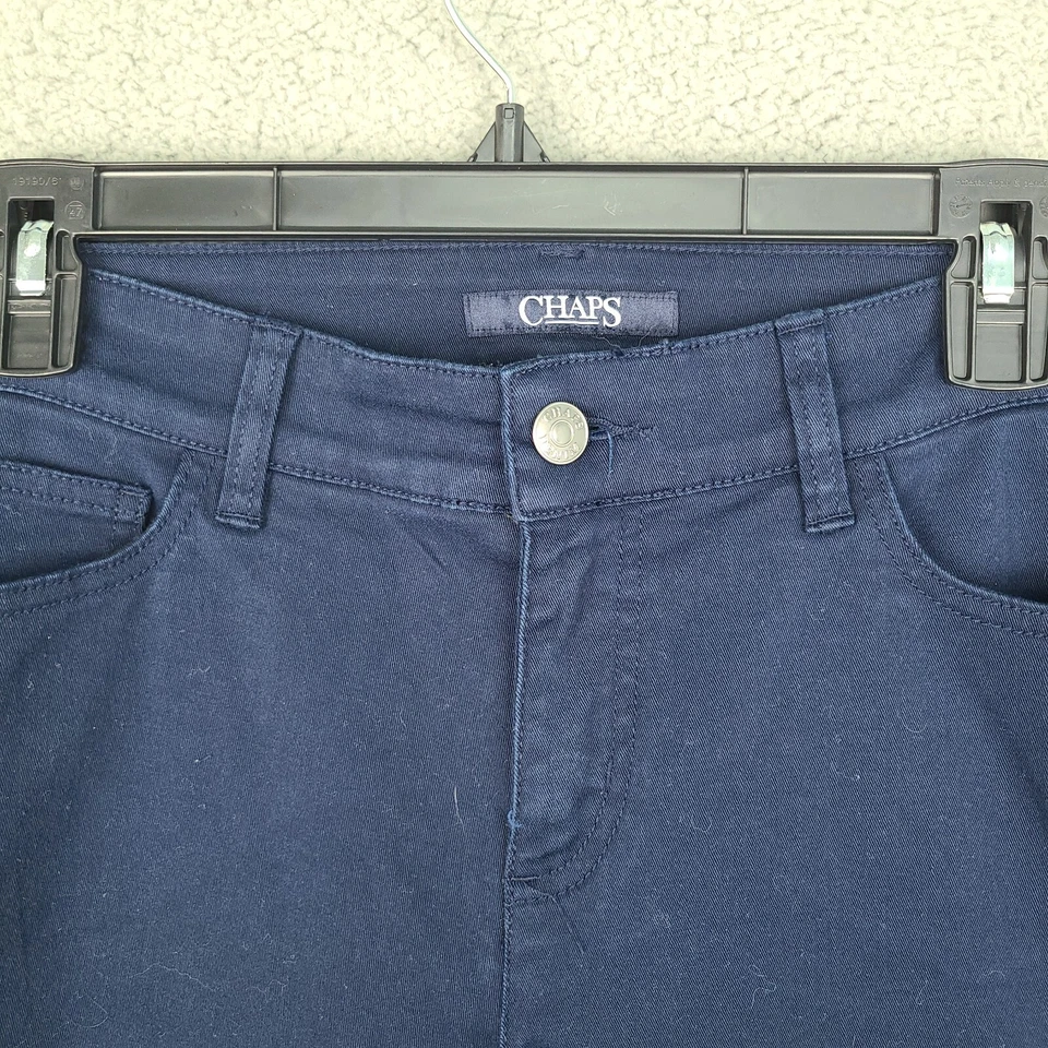 Chaps Pants Womens Size 4 Blue Mid Rise Pedal Pushers Capris Crop 30"x16.5" NEW - Image 2 of 4