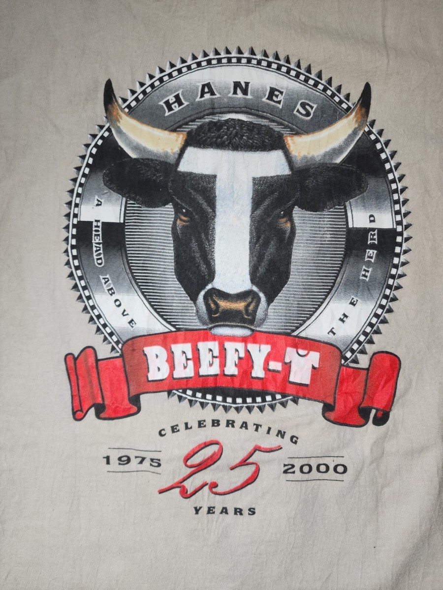トップス 90s Hanes Great Bulls Of Fire Vintage 90s Hanes Beefy Tee Promo T-Shirt Beefy-T Cow Bull