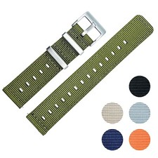 Watch Strap Woven Nylon Quick Release Two Piece Band Military 18 20 22 MM UK