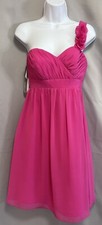 Alfred Angelo Fuchsia Dress Sz 2 Evening Party Cocktail Wedding Dress One Strap.