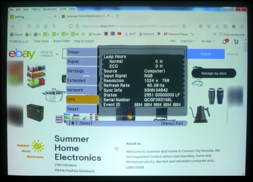 Epson PowerLite 420 Short Throw 2500 Lumens 3LCD VGA HDMI Network Projector - Picture 17 of 18