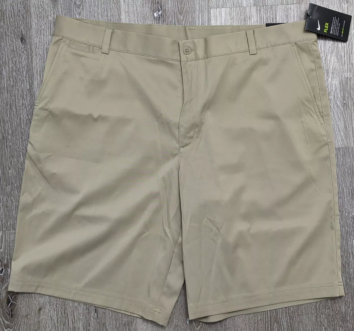 Nike Men s Dri Fit Flat Front Golf Shorts Beige Khaki Size 40 New with Tags