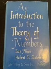 An Introduction to THEORY of NUMBERS by Niven  Zuckerman, 1960 HB DJ