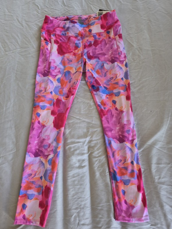 Girls XL (14/16) Member’s Mark Floral Active Leggings NWT Pockets