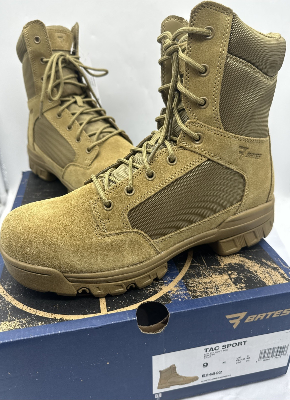 's Tac Sport 8" Zip-up Tactical Boot, Coyote Size 9 Nib