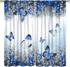 Butterfly Girl Bedroom Curtains, Spring Botanical Floral Teen Kids Bedroom Windo