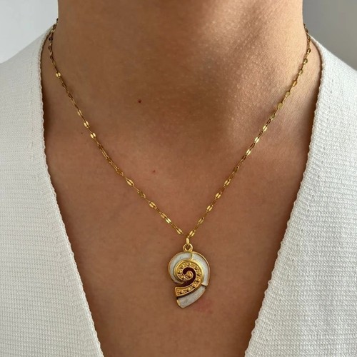Turtle Conch Design Elegant Necklace Turtle Conch Necklace Party Jewelry - Picture 6 of 13