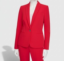 Tommy Hilfiger Women's Red Peaked Lapel One-Button Blazer Jacket Size 10
