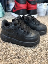 Nike Air Force 1 Triple Black Toddler Shoes Size 4C Model 314194-001