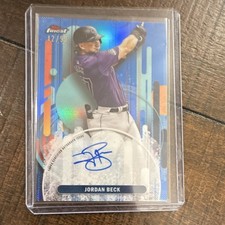 2025 Topps Finest Autographs Jordan Beck Blue Refractor Auto /99 Rockies #FA-JB