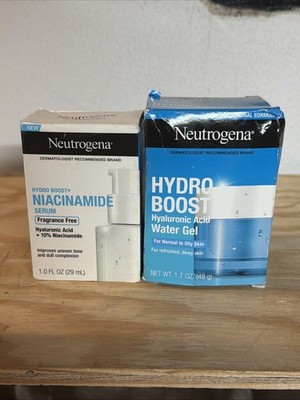 LOT OF 2 Neutrogena Hydro Boost Water Gel And Niacinamide Serum