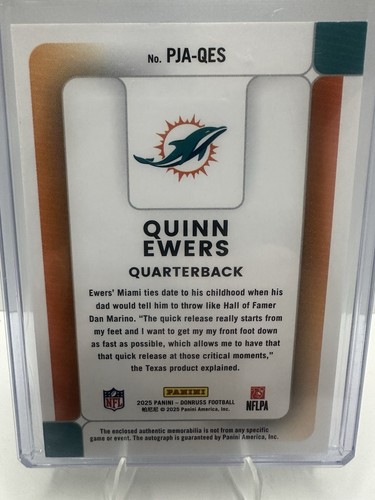 2025 Panini Donruss Quinn Ewers Rookie Phenom Patch Auto 21/49 - Bild 2 von 12