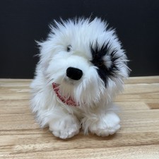 14" Dakin Huggables Thomas Dog Plush Stuffed Animal 25066 White Black Sheep Dog