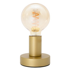 Satin Gold Bulb Holder Table Lamp to Showcase Vintage Filament Bulbs by Happy...