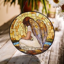 Angel Stained Glass SunCatcher Angel Wings Light Catcher Window Hanging Decor