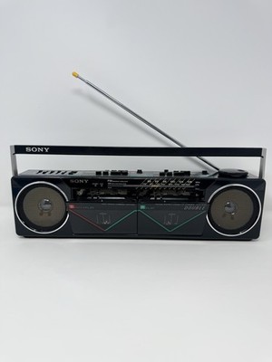 Sony CFS-W50 Boombox Double Cassette AM FM Tested Black