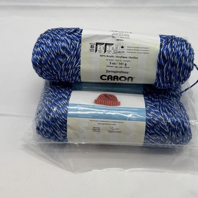 Lot of 4 Caron Simply Soft Marled Yarn Royal Blue Marl 5oz 240yd Acrylic Y3