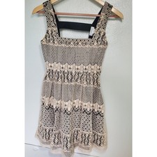 Monteau Lace Fit and Flare Dress Sleeveless Black Lined Open Back Party