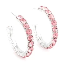 NWT Paparazzi Hoop Earrings - CLASSY is in Session - Pink (Stunning 1.5" Hoops)