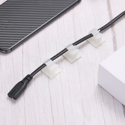 30Pcs Adhesive Cable Management Clip PE Cord Clamps 13-16mm Adjustable White - Afbeelding 5 van 5