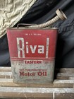Vintage Rival Eastern 2 Gallon Motor Oil  Metal Can Empty Pure Paraffin Base Adv — photo 1