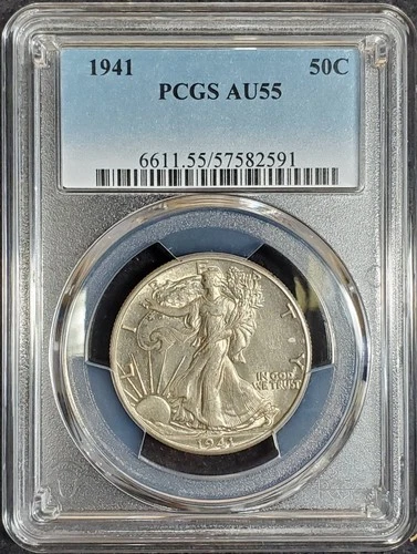 1941 Silver Walking Liberty Half Dollar PCGS AU55
