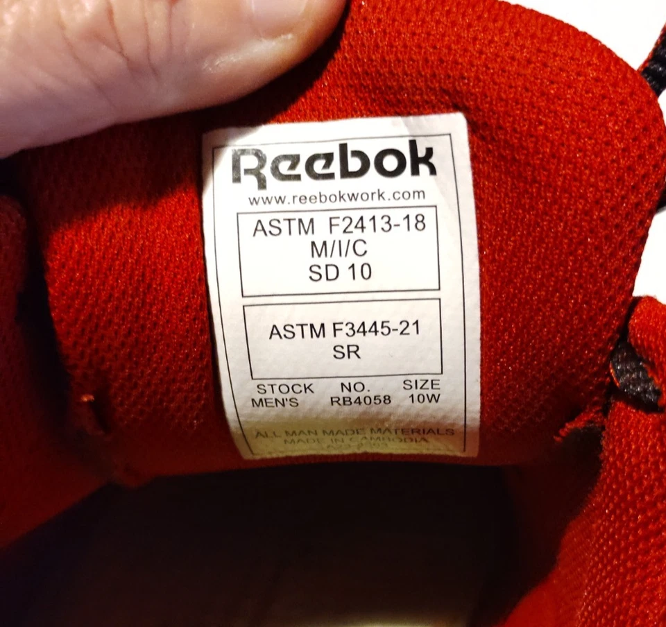 NEW Reebok Sublite Cushion Work Men's Sz 10W Comp Toe Athletic Shoe Black - Image 2 of 4