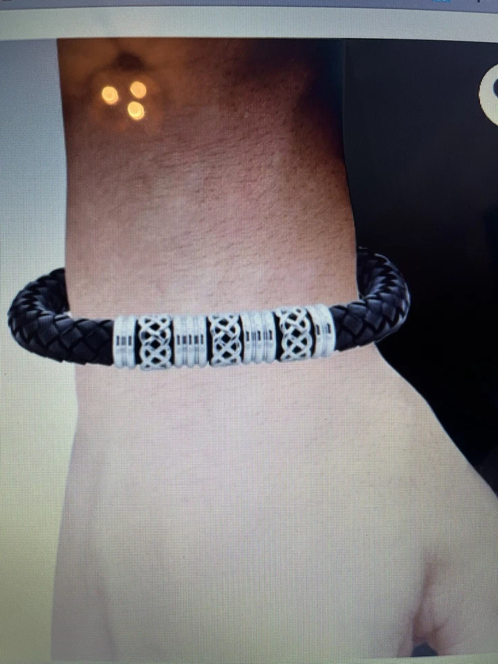 Blackjack Men’s Leather Bracelet - Image 3 of 3