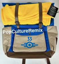 Universal Halloween Horror Nights HHN Fallout Vault 33 Backpack And Blanket NWT