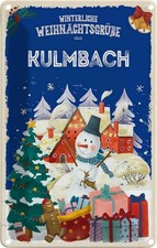 Blechschild 18x12 cm Weihnachtsgrüße KULMBACH Weihnachten Deko Geschenk Metall S