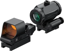 3X Magnifier Combo Kit, Multiple Reticle System Red Dot Sight & Magnifier Built-