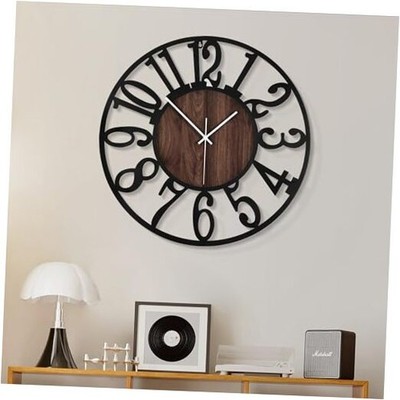  Wall Clock for Living Room -16'' Silent Non 16 Inch Black-arabic Numerals