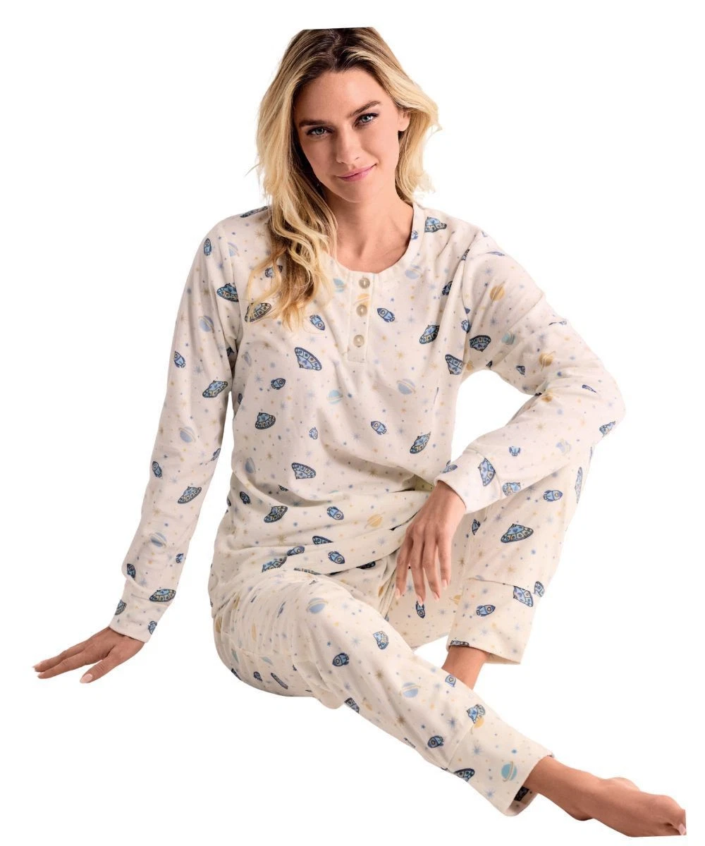 Nautica Pigiama Da Donna In Pile 2 Pezzi - Morbido, Viola, XXL, Con Tasche - 2