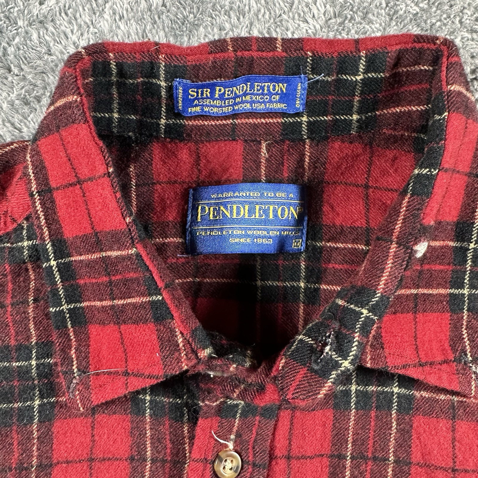 Pendleton Sir Pendleton Shirt Mens Medium Red 100… - image 3