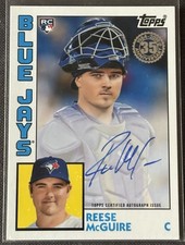 2019 Topps #84R-RMC Reese McGuire RC Rookie Auto 1984 Version Toronto Blue Jays