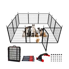 Dog Play Pen Indoors/Outdoor,32'' Portable Dog Fence with Easy-Carry Straps,1...