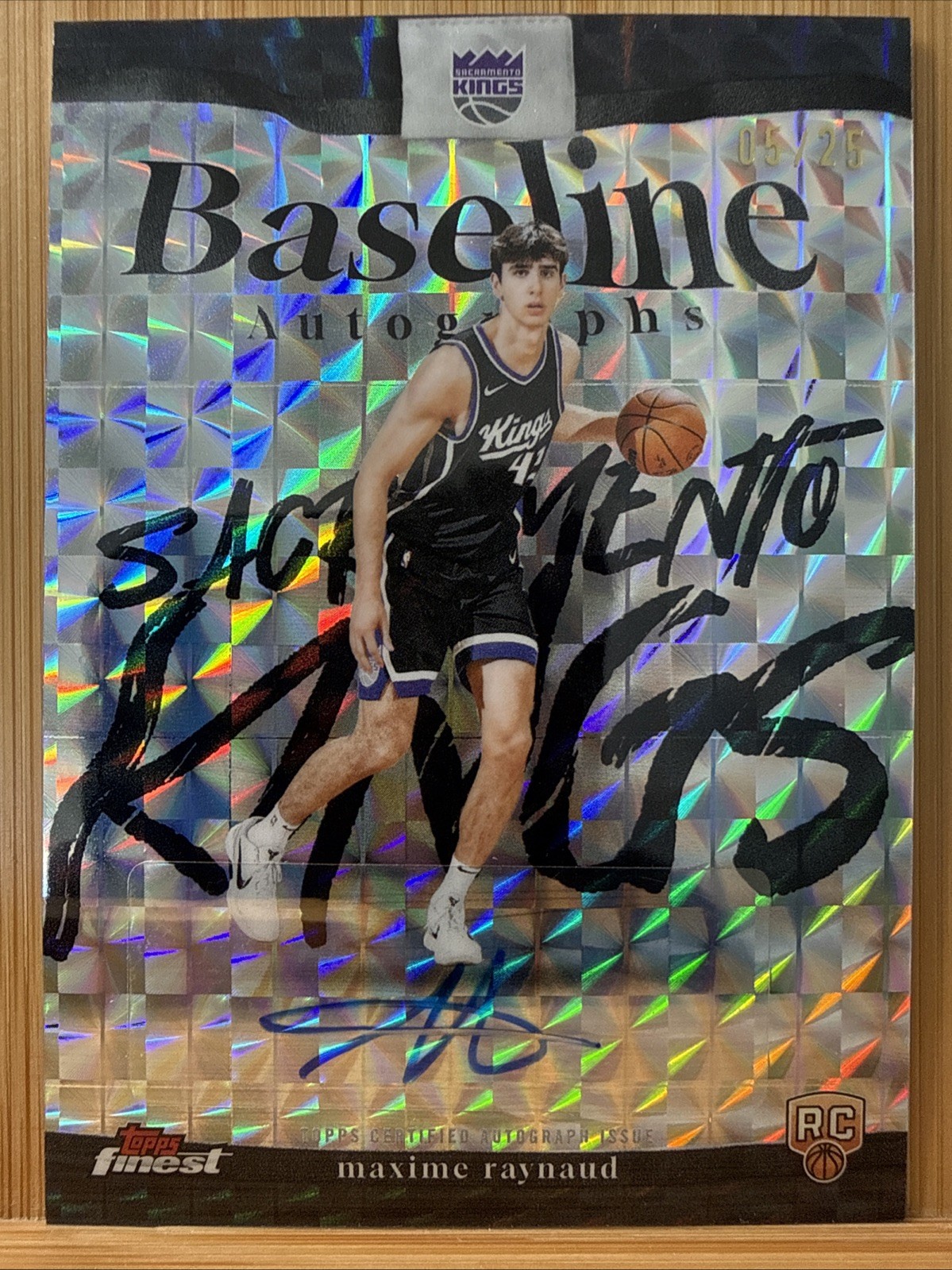 Maxime Raynaud (RC) 2025-26 Topps Finest Baseline Auto Black Geometric /25 Kings