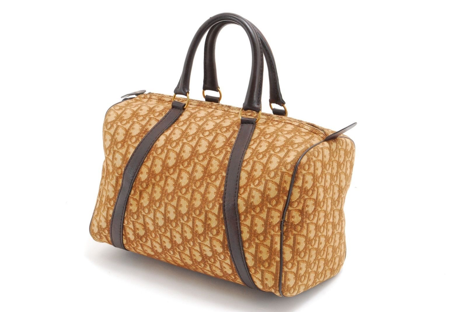 Borsa Dior Vintage Bauletto Trotter Obliqye Canvas Marrone/beige Autentica