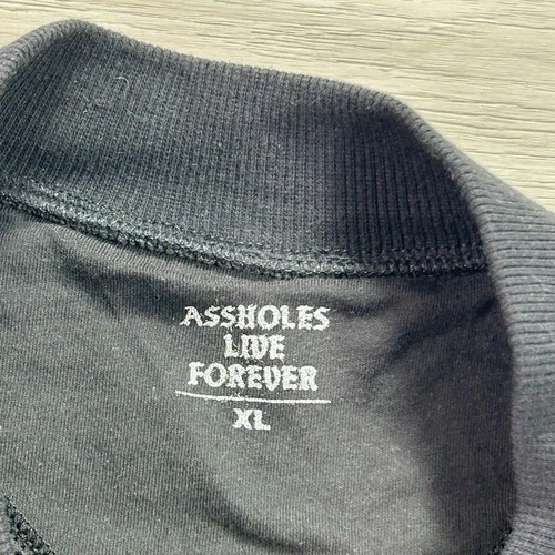 Assholes*s Live Forever Jacket Mens XL Gray Full Zip Bomber Sweatshirt image 4