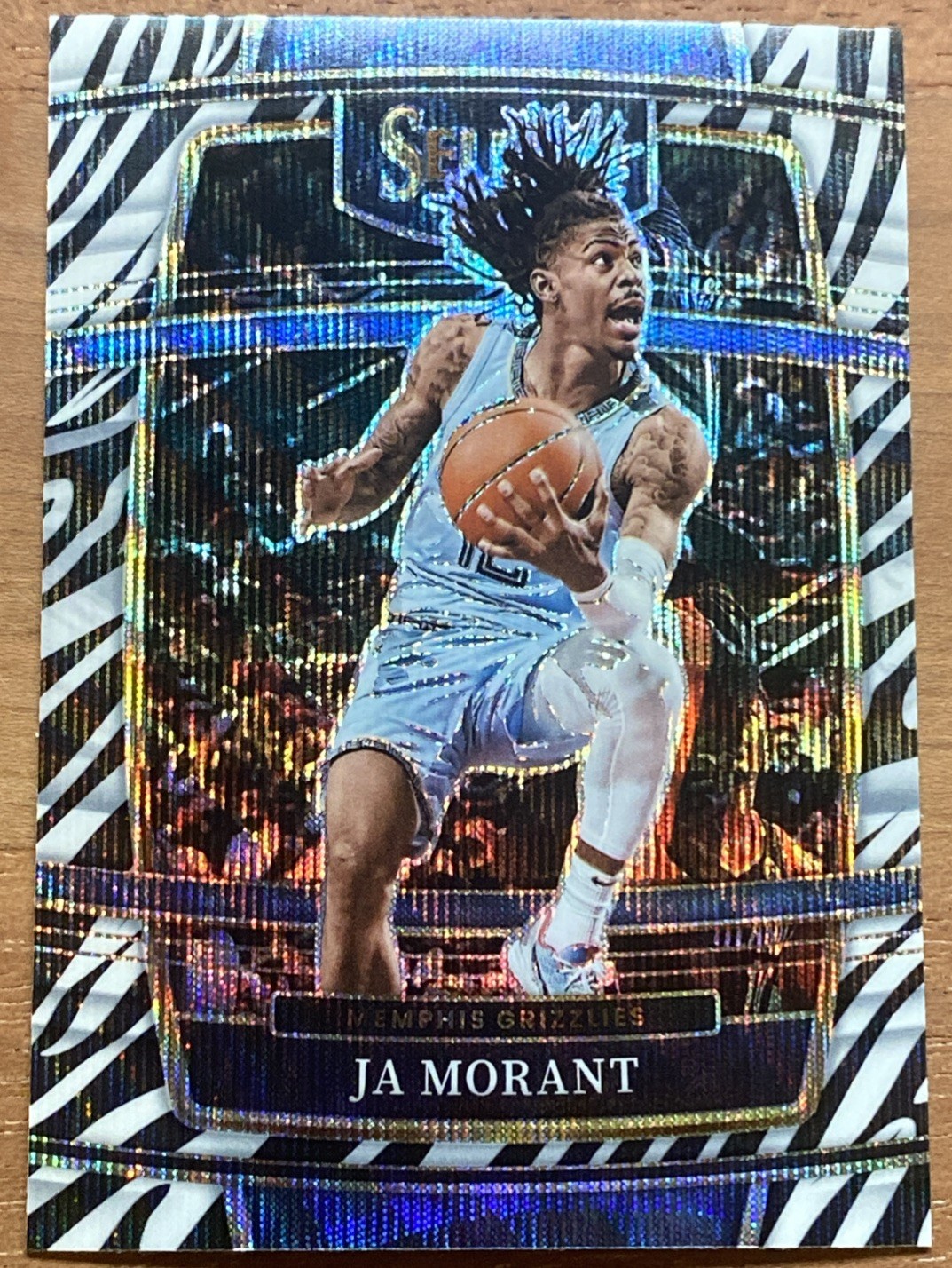 2021-22 Panini Select Basketball Ja Morant Zebra Prizm #75