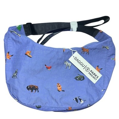 BAGGU x Parks Project Medium Nylon Crescent Bag Violet Hiking Birding Summer
