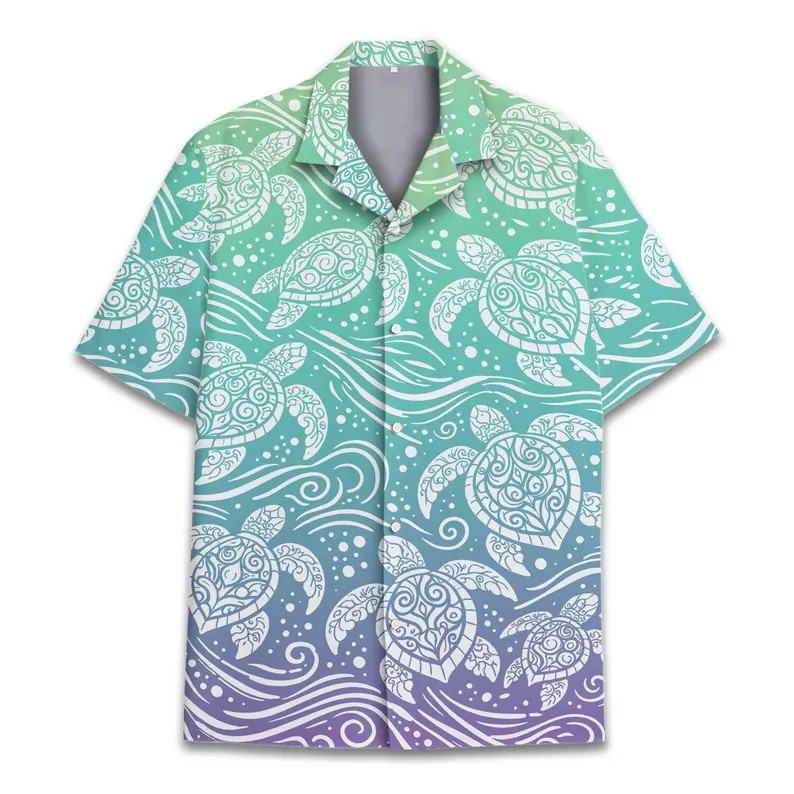 Sea Turtle Hawaiian Shirt Men Women Adult Ocean Beach Aloha