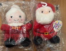 Palm Pals Christmas Holiday Plush 2 LOT  Santa & Mrs. Claus NEW IN PACKAGE GIFT✨