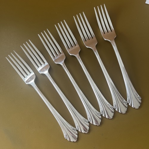 6 Tafelgabeln ZAUBER von Oneida Cube Community Silberteller Besteck - Bild 1 von 4