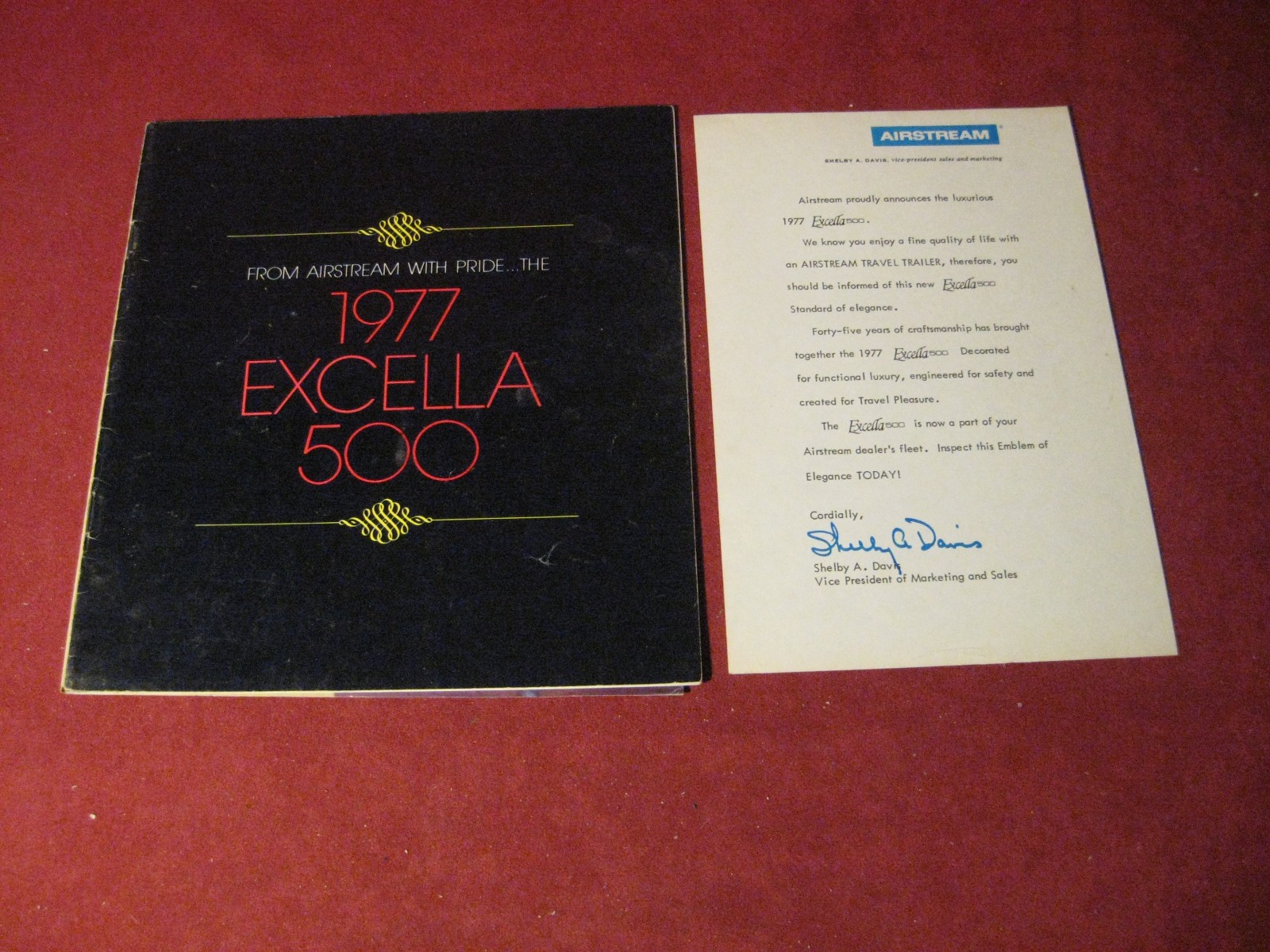 1977 Airstream Excella 500 Camper RV Sales Brochure Booklet Catalog Original