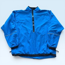 Vintage Nike Pullover Jacket Womens Medium Blue Half Zip Swoosh Windbreaker 90s