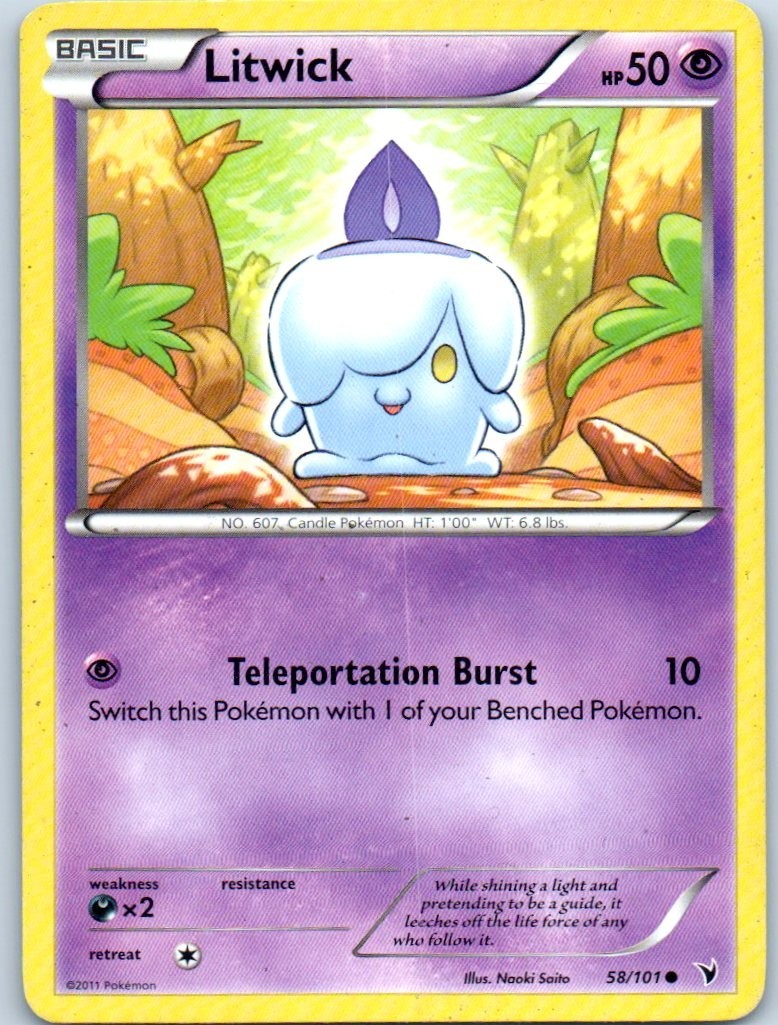 Litwick 2011 58/101 Common Pokemon Trading Card Regular 