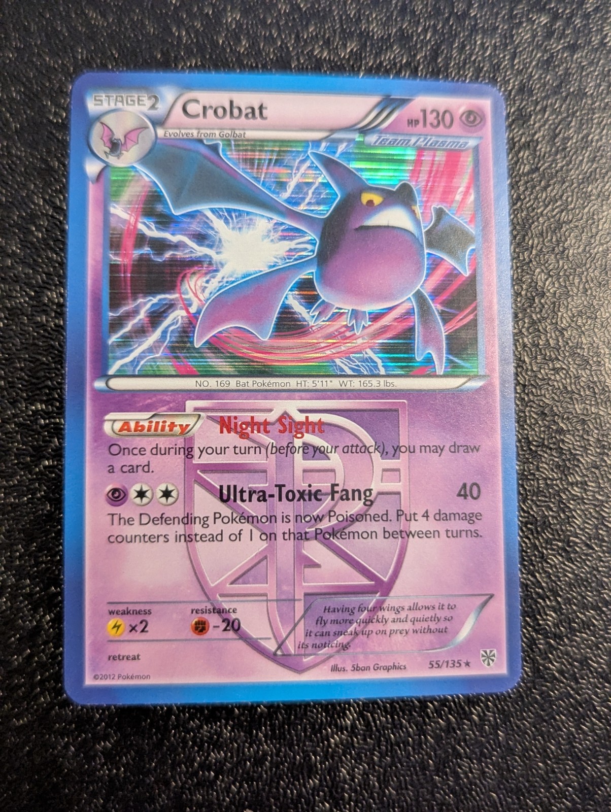 Crobat (Team Plasma) 55/135 Plasma Storm Holo LP