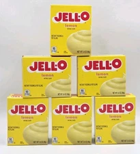 Lot Of 6 Boxes JELL-O Lemon Instant Pudding & Pie Filling Best By Jan 2027